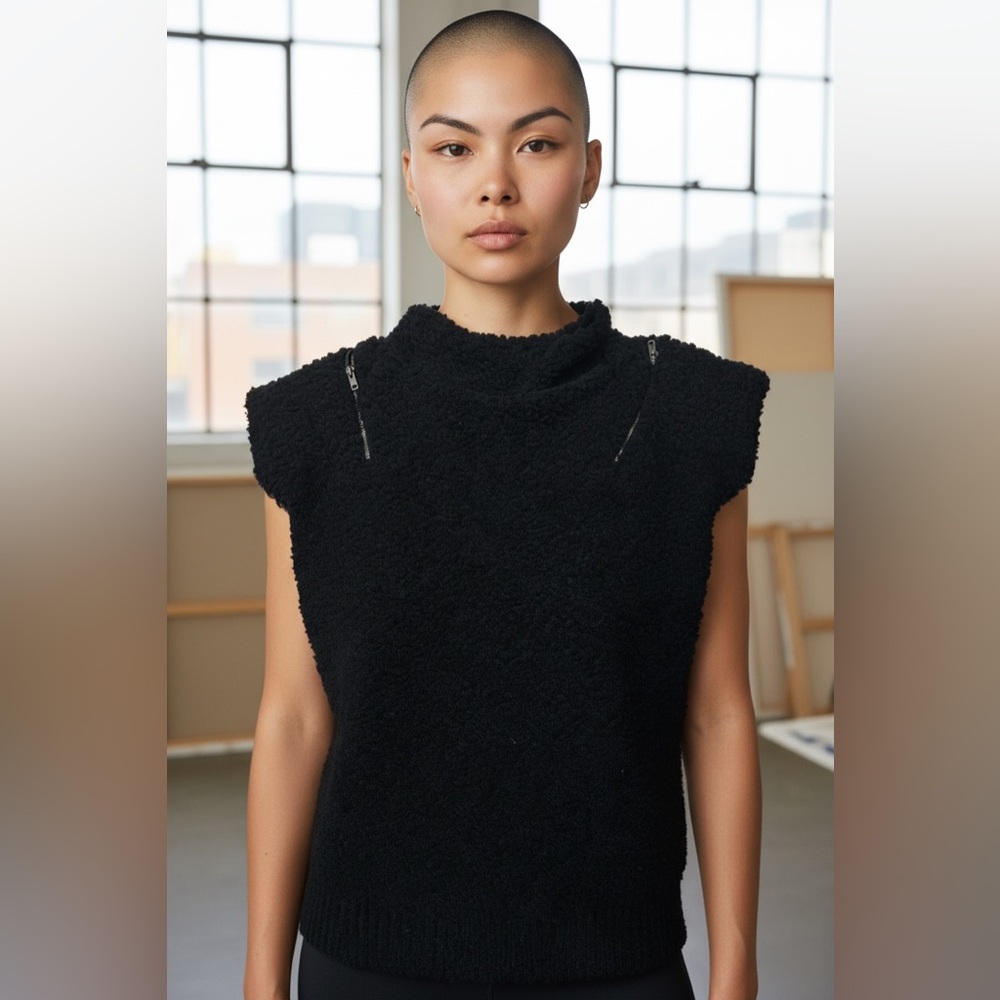 Vera Wang Simply Vera bouclé ss top size M